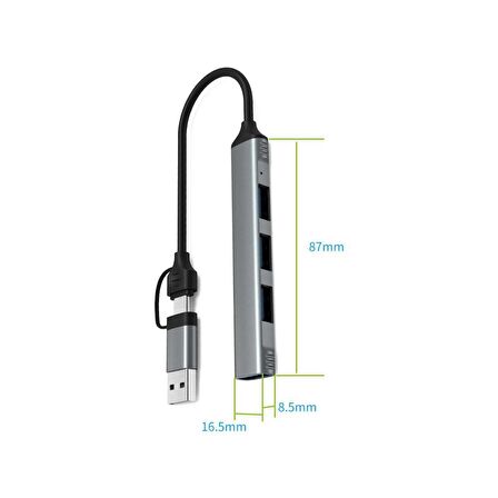 USB 3.0 Type-C 1xUSB 3.0 3xUsb 2.0 HUB Otg Çoğaltıcı UCA9701