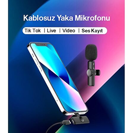 K11 iPhone Lightning Youtube Tiktok Yayın Kablosuz Yaka Mikrofonu