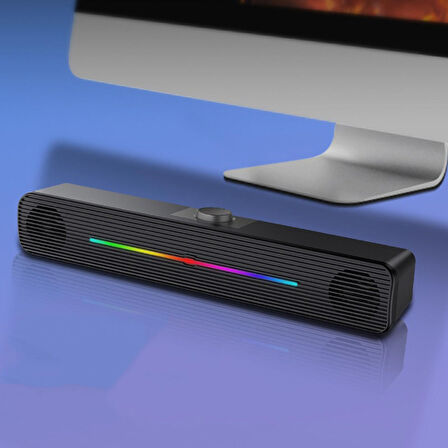 E-3544 Telefon Bilgisayar Tablet RGB Stereo Usb Hoparlör Soundbar