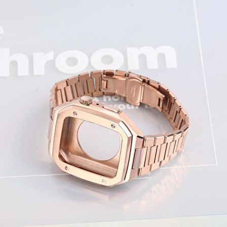 Apple Watch 4 5 6 44mm Paslanmaz Çelik Zırh Armor TME Kasa Kordon