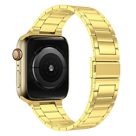 Apple Watch 2 3 4 5 6 7 8 Seri 38mm 40mm 41mm Slim Çelik Kordon