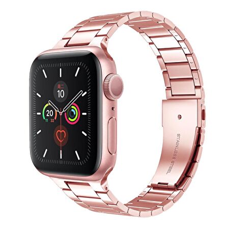 Apple Watch 2 3 4 5 6 7 8 Seri 38mm 40mm 41mm Slim Çelik Kordon