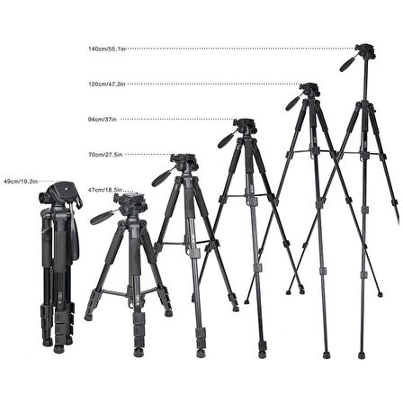 Techmaster T11 Kamera Youtuber DSLR Canon Nikon Sony Tripod 140cm 5kg Kapasite