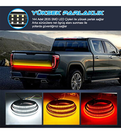 Pick Up Off Road 4x4 Bagaj Altı Kayan LED Sinyalli 5 Modlu 120cm