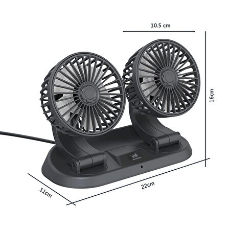 Araç Araba Otomobil Mini 2 li Vantilatör Fan Pervane Soğutucu 12V FAN10