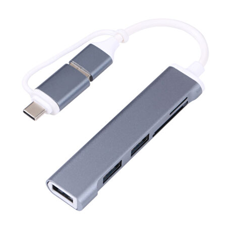 Type-C Usb 3.0 Sd Tf Kart Okuyucu 3x Usb 3.0 Hub Çevirici A807