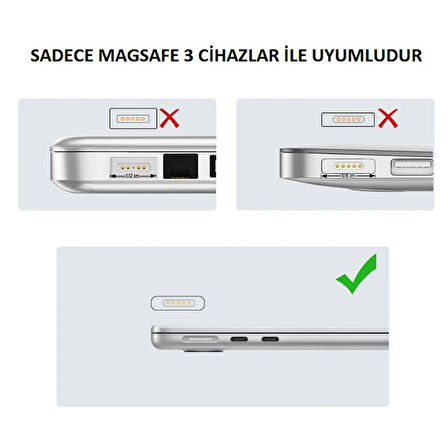 Type-C to Magsafe 3 140W a Kadar Destekli Şarj Çevirici Adaptör