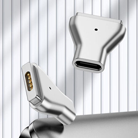 Type-C To Magsafe 2 85W a Kadar Destekli Düz Tip Şarj Çevirici Adaptör