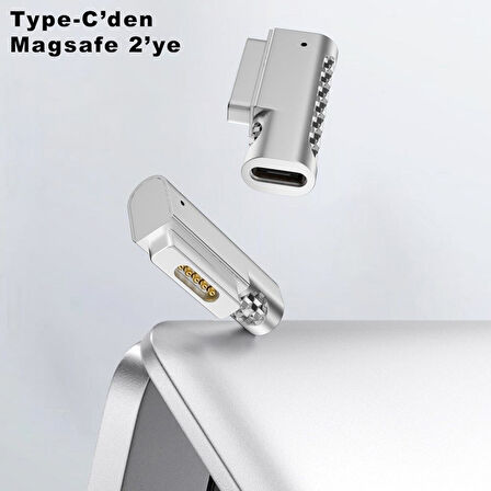 Type-C To Magsafe 2 85W a Kadar Destekli L Model Şarj Çevirici Adaptör