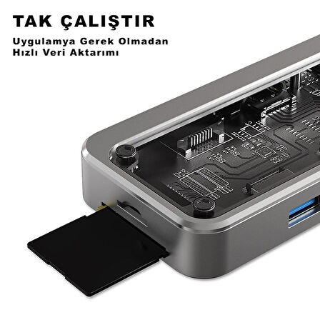 Type-C to 2X Pd HDMI Rj-45 Ethernet Sd Tf Card 2 X Usb 3.0 Hub Çevirici SW8V