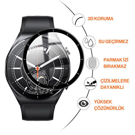 Xiaomi Watch S1 Uyumlu 3D Full Ekran Koruyucu