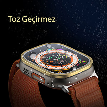 Apple Watch Ultra 49mm Uyumlu Metal Çerçeveli Ekran Koruyucu
