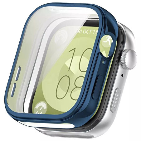 Huawei Watch Fit 3 Uyumlu Kasa Ekran Koruyucu 360 Tam Koruma Kılıf Kapak