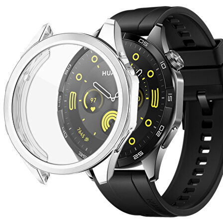 Huawei Watch Gt4 46mm Uyumlu Kasa Ekran Koruyucu 360 Tam Koruma Kılıf Kapak