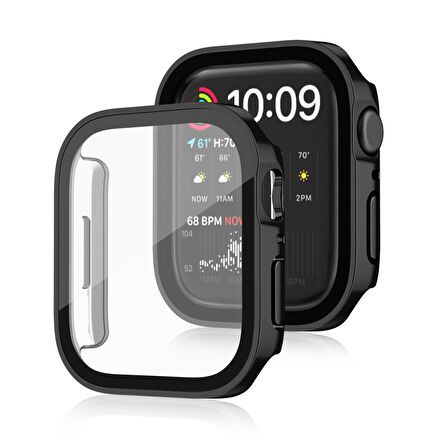 Apple Watch 6 7 8 9 40mm 41mm Uyumlu Rubber Kasa Ekran Koruyucu 360 Kılıf Kapak