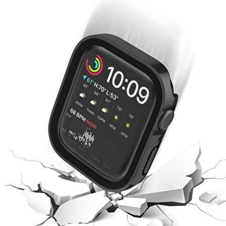 Apple Watch 6 7 8 9 40mm 41mm Uyumlu Rubber Kasa Ekran Koruyucu 360 Kılıf Kapak
