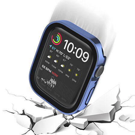 Apple Watch 6 7 8 9 40mm 41mm Uyumlu Rubber Kasa Ekran Koruyucu 360 Kılıf Kapak