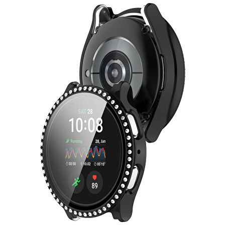Samsung Galaxy Watch 4 5 6 7 44mm Uyumlu Parlak Taşlı Ekran Kasa Kılıf Koruyucu