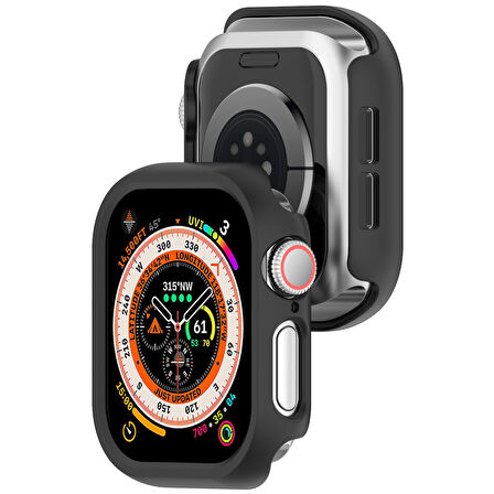 Apple Watch 10. Nesil 46mm Uyumlu Rubber Sert Plastik Koruma Kasa Kılıfı