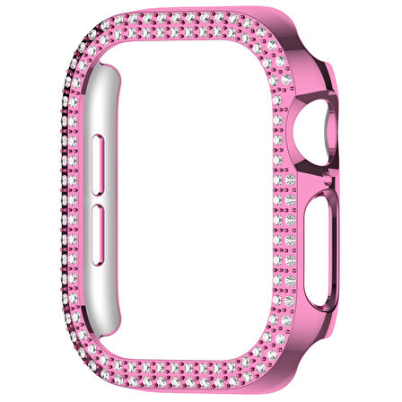 Apple Watch 10. Nesil 42mm Uyumlu Parlak Taşlı 360 Tam Koruma Kapak Kılıf