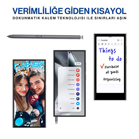 Samsung Galaxy S24 Ultra Uyumlu S Pen Dokunmatik Stylus Kalem ve Yedek Uç