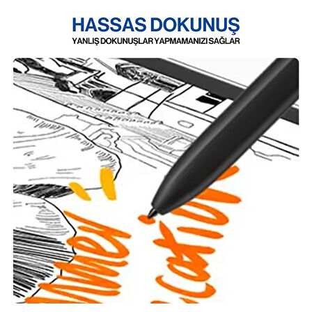 Samsung Galaxy Tab S9/S9 Plus/S9 Ultra Uyumlu S Pen Dokunmatik Stylus Kalem ve Yedek Uç