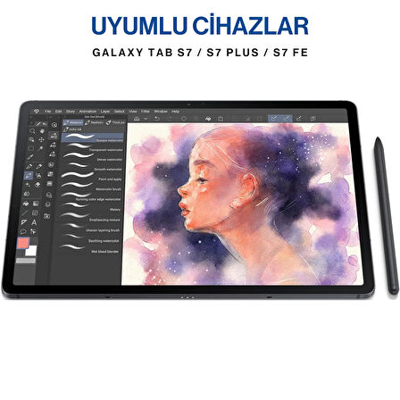 Samsung Galaxy Tab S7 FE SM-T730 T733 SM-T736B Uyumlu S Pen Dokunmatik Stylus Kalem ve Yedek Uç