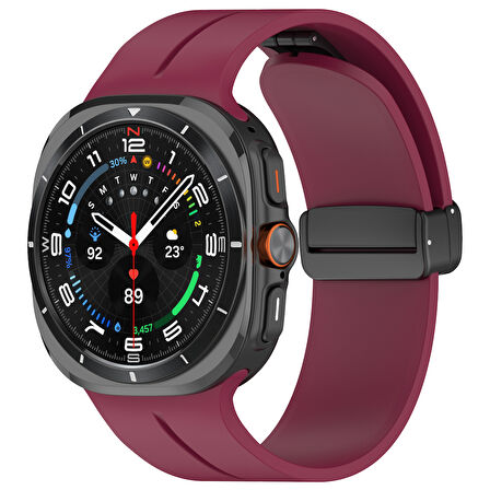 Samsung Galaxy Watch 7 Ultra 47mm Uyumlu Manyetik Mıknatıslı Band Silikon Kordon Kayış
