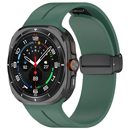 Samsung Galaxy Watch 7 Ultra 47mm Uyumlu Manyetik Mıknatıslı Band Silikon Kordon Kayış