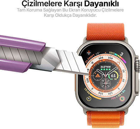 Apple Watch Ultra 49mm Uyumlu 3D Full Ekran Koruyucu