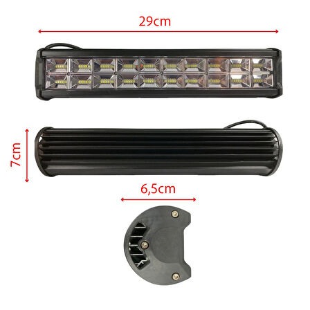 192w 64 Led Quattro Off Road Gündüz Sis Farı Lambası 29cm 12V