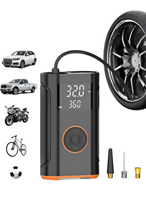 Taşınabilir Şarjlı Araç Oto Lastik Şişirme Pompası Kompresör 160 PSI Powerbank Işıklı YS02P