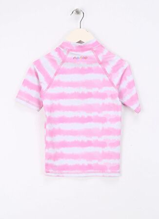 Slipstop Çizgili Pembe - Beyaz Kadın T-Shirt ST2412050023