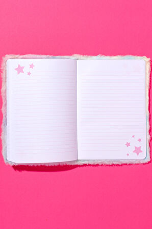 Ecrou Pelüş Kaplama Silikon Gülen Yüz Kabartmalı Not Defteri Ajanda 70 Yaprak 21 x 15 cm