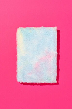 Ecrou Pelüş Kaplama Silikon Gülen Yüz Kabartmalı Not Defteri Ajanda 70 Yaprak 21 x 15 cm