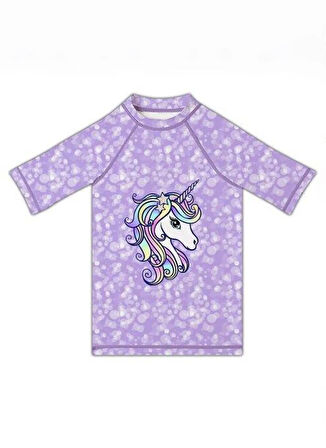 Slipstop Desenli Açık Mor Kız Çocuk T-Shirt ST2512000006