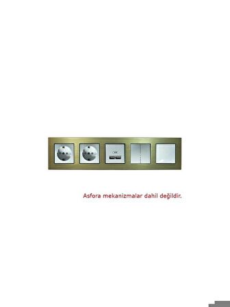 Asfir Schneider Asfora Serisi Alüminyum Bronz Beşli Çerçeve ALG105-71 Modeli