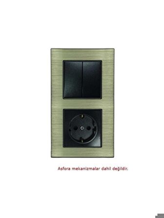 Asfir Schneider Asfora Serisi Alüminyum Bronz Dikey İkili Çerçeve ALG112-71 Modeli