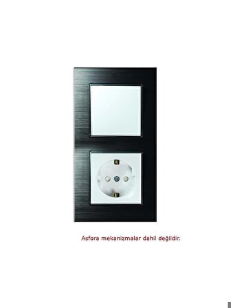 Asfir Schneider Asfora Serisi Alüminyum Onyx Dikey İkili Çerçeve ALG312-71 Modeli