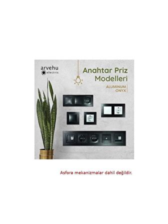 Asfir Schneider Asfora Serisi Alüminyum Onyx Dikey İkili Çerçeve ALG312-71 Modeli
