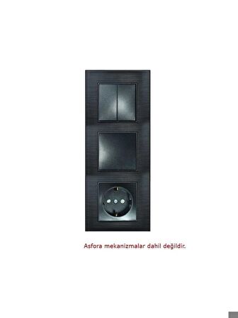 Asfir Schneider Asfora Serisi Alüminyum Onyx Dikey Üçlü Çerçeve ALG313-71 Modeli