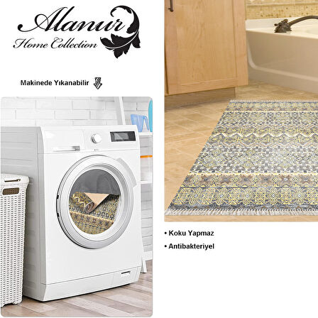 Dekoreko Kaymaz Taban Djt Banyo Halısı Yıldız Deri Saçaklı İskandinav 1700