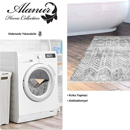 Dekoreko Kaymaz Taban Djt Banyo Halısı Yıldız Deri Saçaklı İskandinav F5083