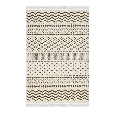 Dekoreko Kaymaz Taban Djt Banyo Halısı Yıldız Deri Saçaklı İskandinav F5086