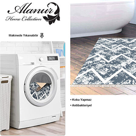 Dekoreko Kaymaz Taban Djt Banyo Halısı Yıldız Deri Saçaklı İskandinav F5128
