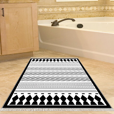 Dekoreko Kaymaz Taban Djt Banyo Halısı Yıldız Deri Saçaklı İskandinav M1273