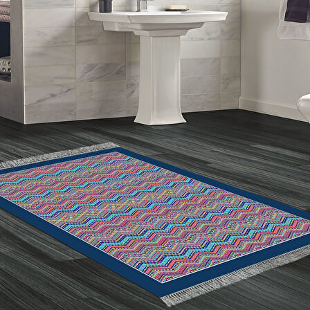 Dekoreko Kaymaz Taban Djt Banyo Halısı Yıldız Deri Saçaklı Modern 1935