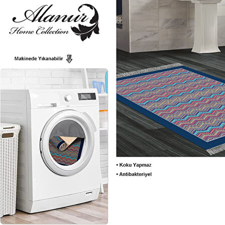 Dekoreko Kaymaz Taban Djt Banyo Halısı Yıldız Deri Saçaklı Modern 1935