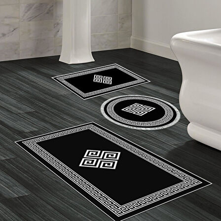 Eko Trend Djt 3 Lü Yıkanabilir Kaymaz Taban Banyo Paspas Seti 656M Modern
