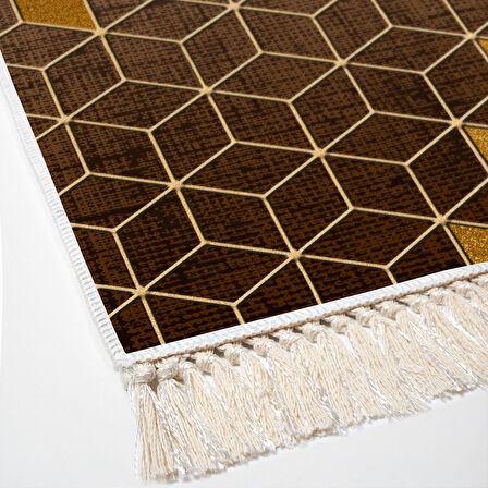 Dekoreko Kaymaz Taban Djt Banyo Halısı Yıldız Deri Saçaklı Modern 719